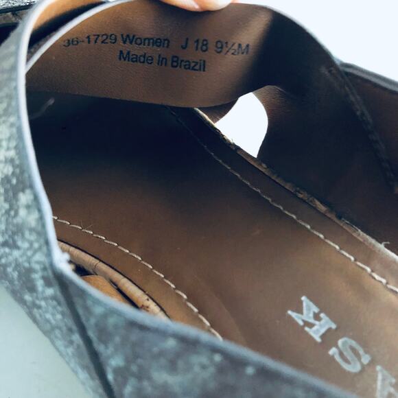 Trask 'Randi' Women's 9.5 Pewter Platform Sandal Strappy - Picture 9 of 12